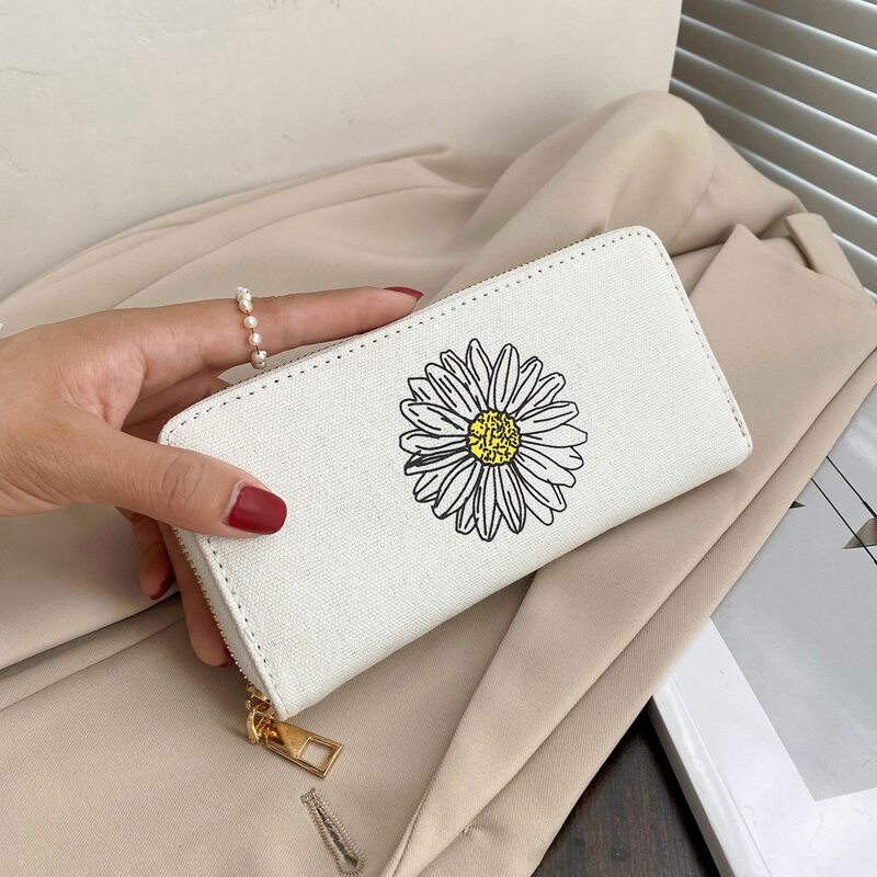 

Flower Graphic Zip Around Purse, Multicolor