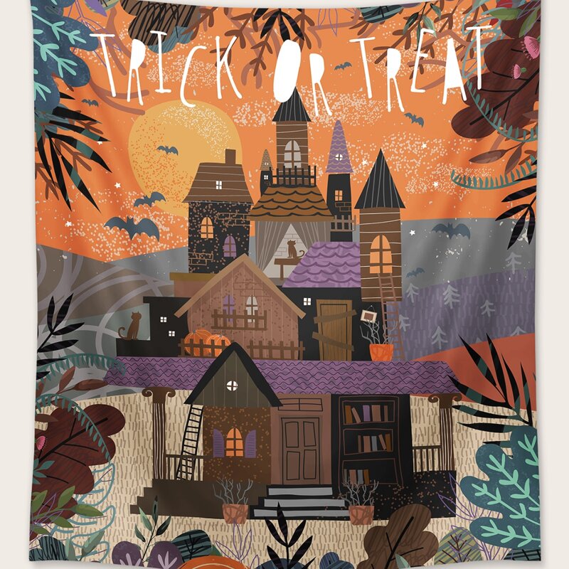 

Halloween House Pattern Tapestry, Multicolor