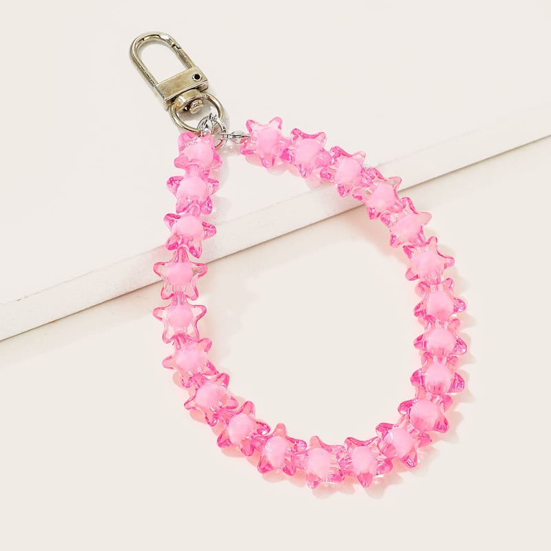 

Star Beaded Bag Charm, Pink