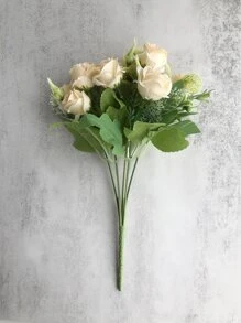 2bunches Hoa hồng nhân tạo - trắng - Xem 4