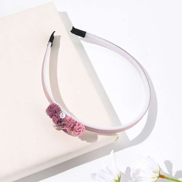 

Toddler Girls Faux Pearl Decor Hair Hoop, Pink
