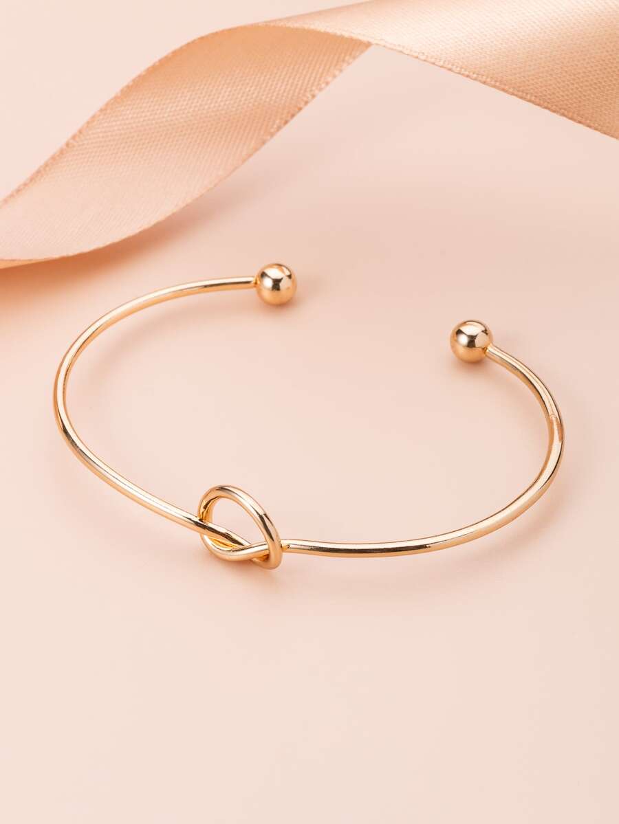 Girls Knot Trang trí Cuff Bangle - Vàng - Xem 1