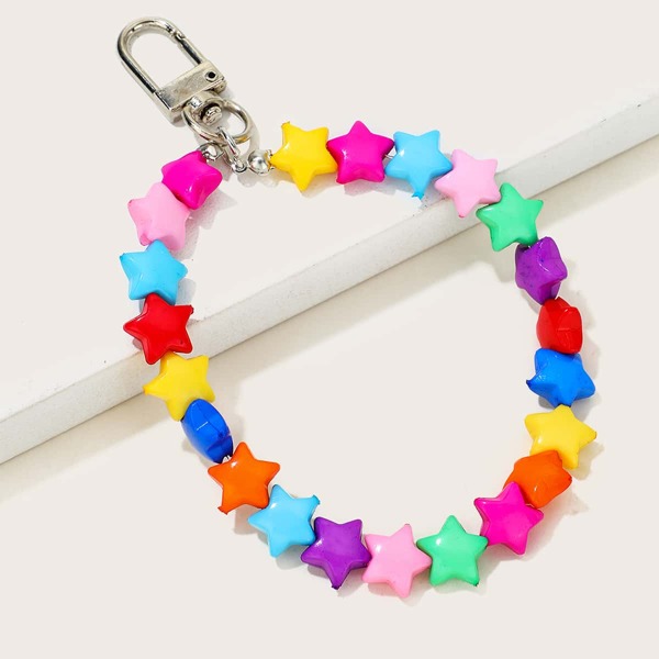 

Colorblock Star Decor Bag Charm, Multicolor