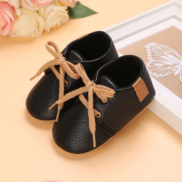 

Baby Lace-up Front Flats, Black