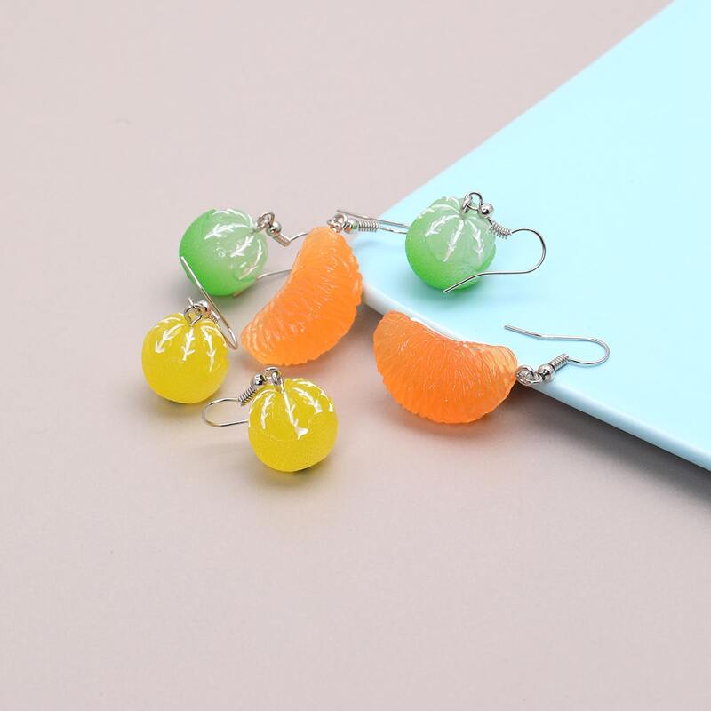 

3pairs Fruit Drop Earrings, Multicolor
