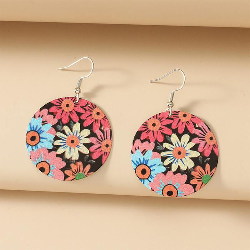 

Flower Pattern Drop Earrings, Multicolor