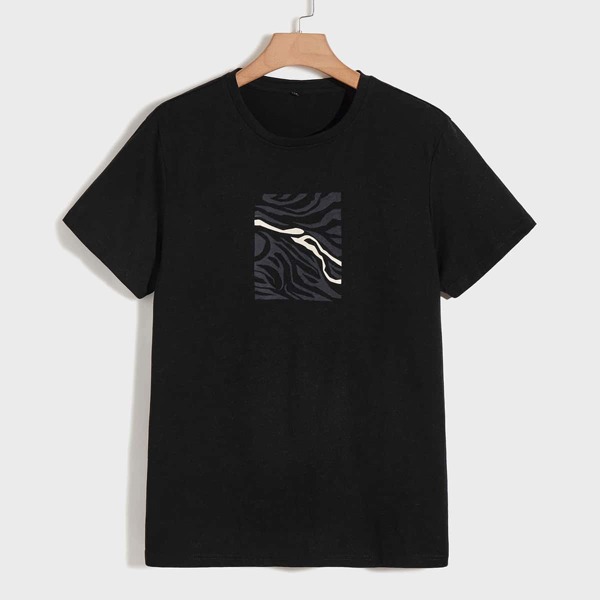 

Men Graphic Print Tee, Black