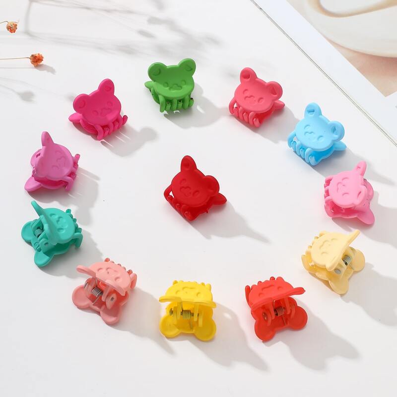 

10pcs Random Color Bear Hair Claw, Multicolor