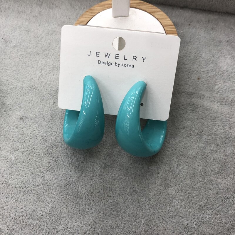

Minimalist Hoop Earrings, Blue