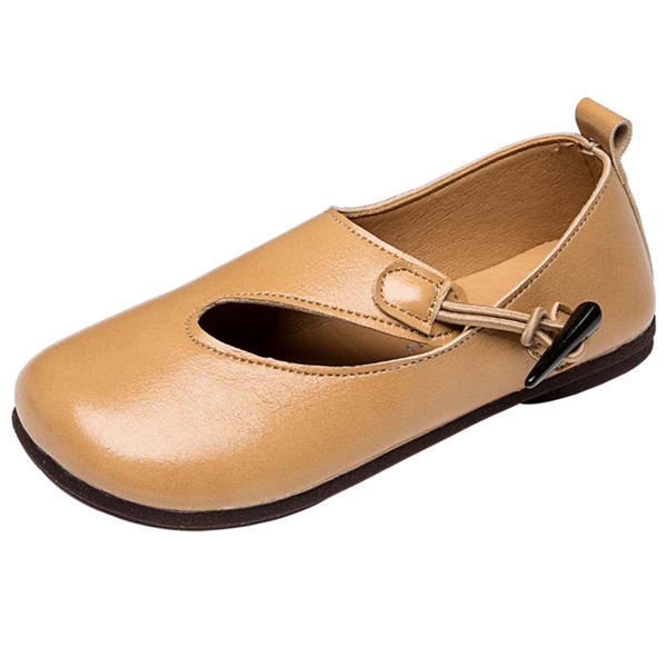 

Toddler Girls Minimalist Horn Toggle Flats, Camel
