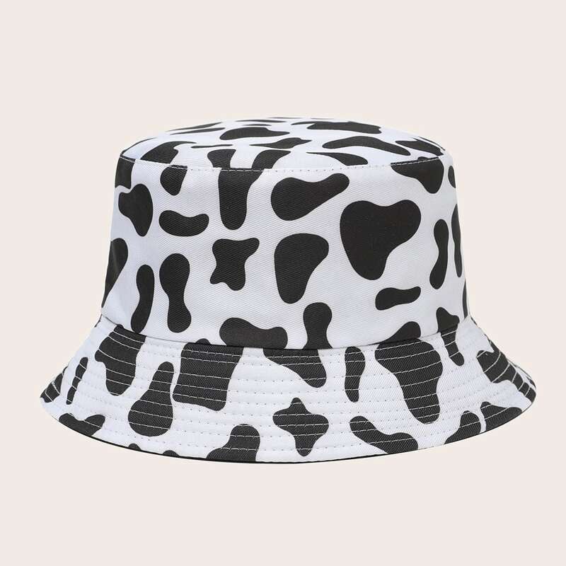 

Cow Pattern Bucket Hat, Black