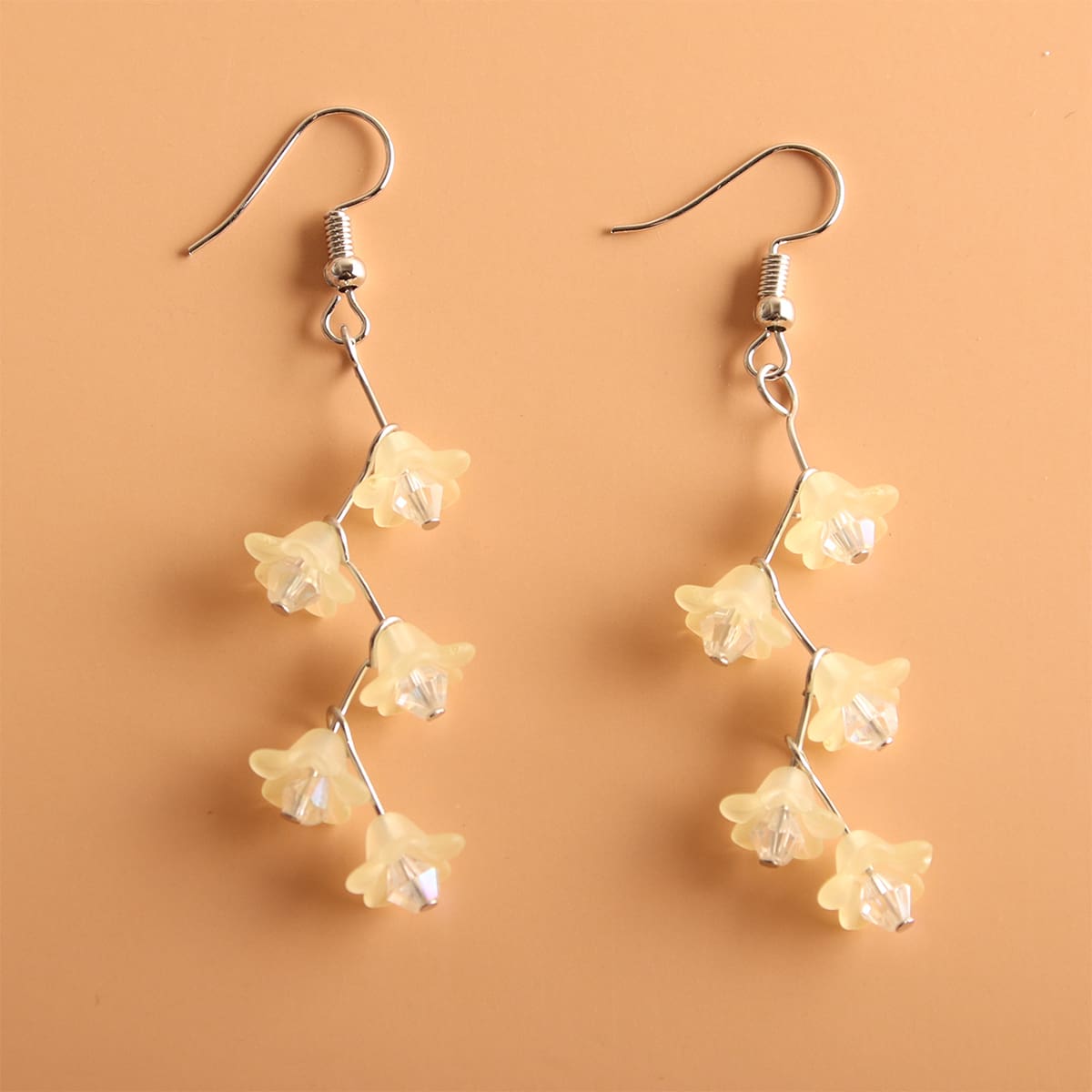 

Flower Drop Earrings, Yellow