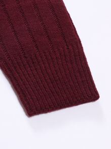 Manfinity Men Cable Knit Turtleneck Sweater - Burgundy - View 6