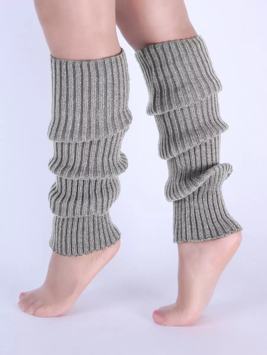 素色腿部保暖套 - 淺灰色 - 查看 1