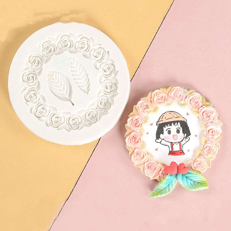 

1pc Rose & Leaf Design Mold, White