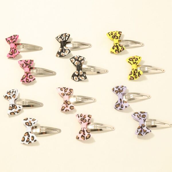 

12pcs Toddler Girls Bow Decor Hair Clip, Multicolor