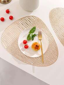 1 Miếng Rỗng Hình trái xoan Mã não Mạ vàng Đĩa nhỏ Đệm In Vàng Màu sắc - Vàng - Xem 3