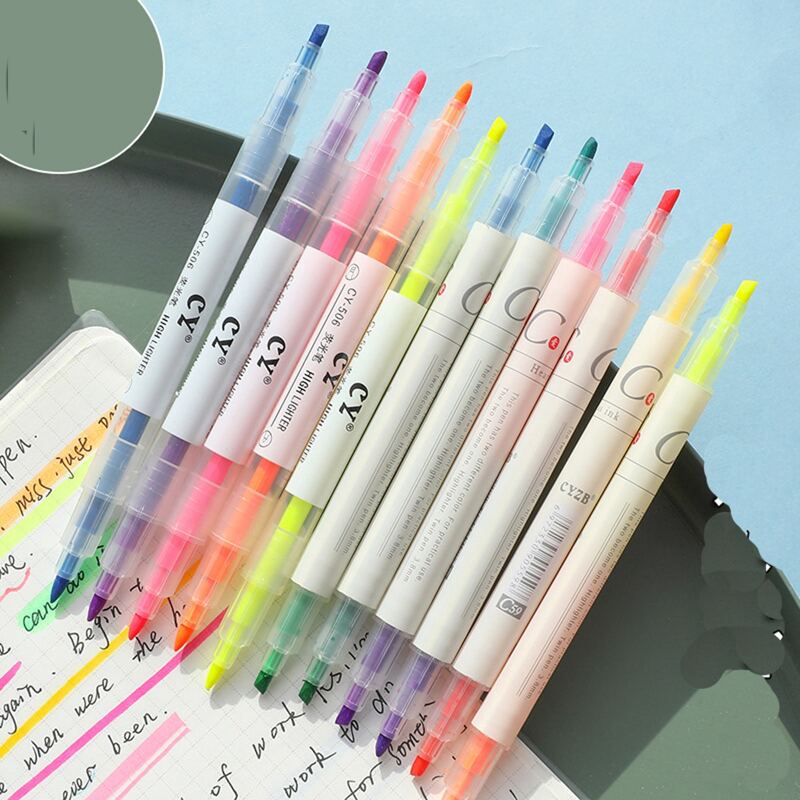 

6pcs Double Head Highlighter, Multicolor