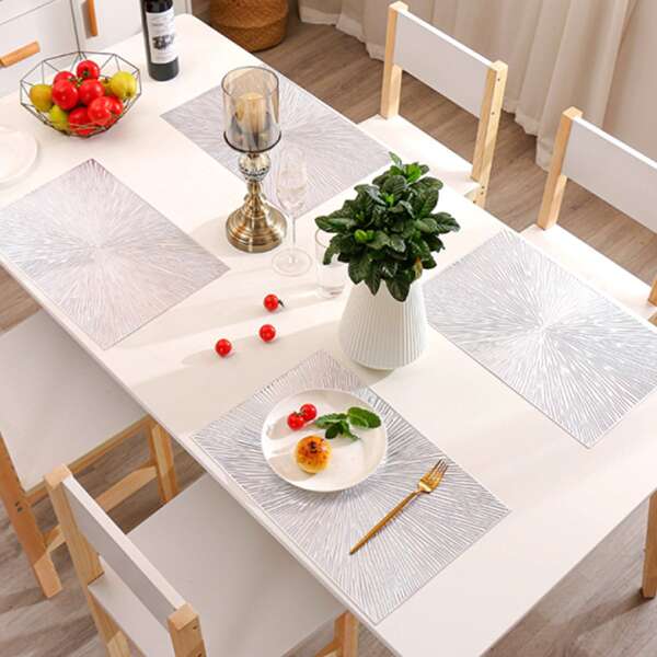 

1pc Firework Hollow Placemat, Silver