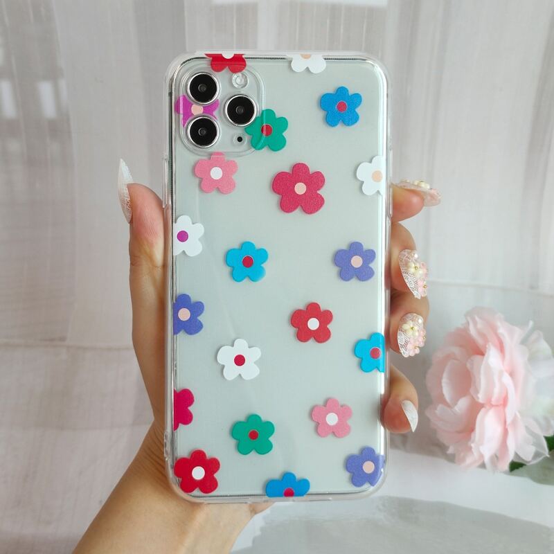 

Flower Painted Clear Phone Case