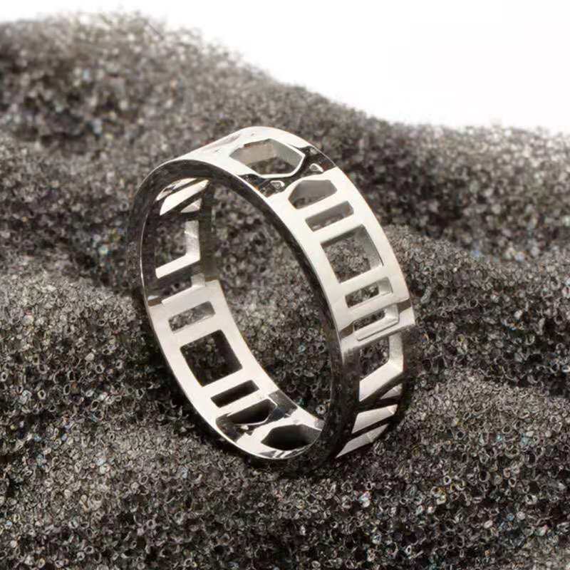 

Guys Hollow Out Ring, Silver