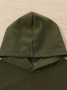 嬰兒袋鼠口袋連帽衫和衛褲 - 軍綠色 - 查看 3