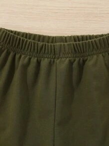 嬰兒袋鼠口袋連帽衫和衛褲 - 軍綠色 - 查看 4