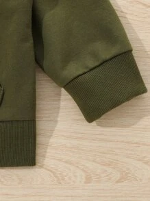 嬰兒袋鼠口袋連帽衫和衛褲 - 軍綠色 - 查看 5