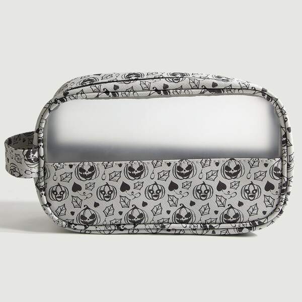 

Halloween Pumpkin Square Makeup Bag, Grey