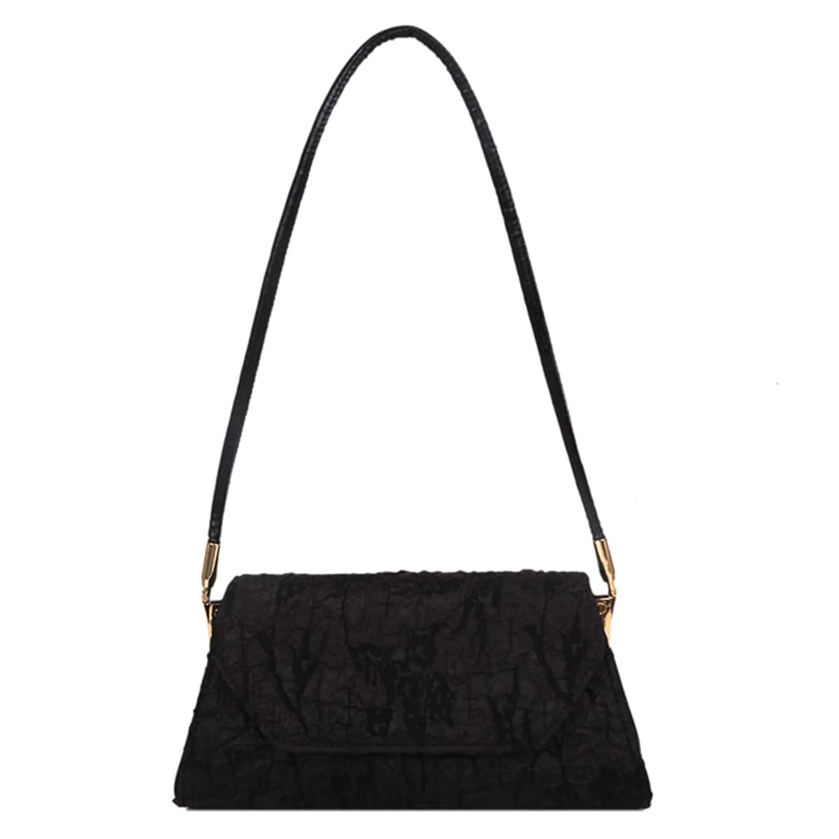

Minimalist Ruched Design Shoulder Bag, Black