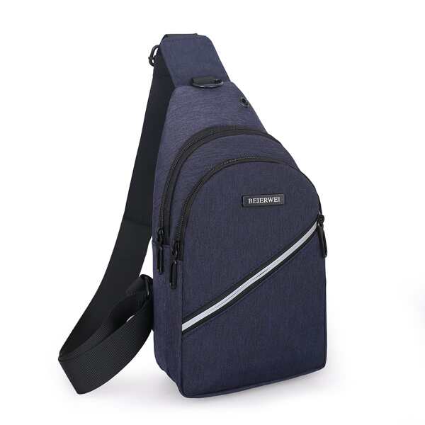 

Men Zip Sling Bag, Blue
