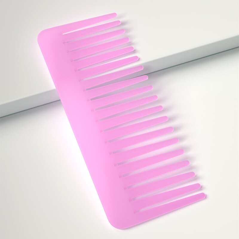 

1pc Wide Teeth Hair Comb, Hot pink