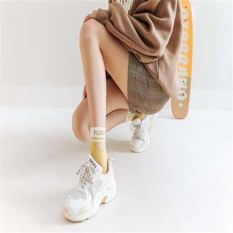 

5pairs Letter Graphic Crew Socks, Multicolor
