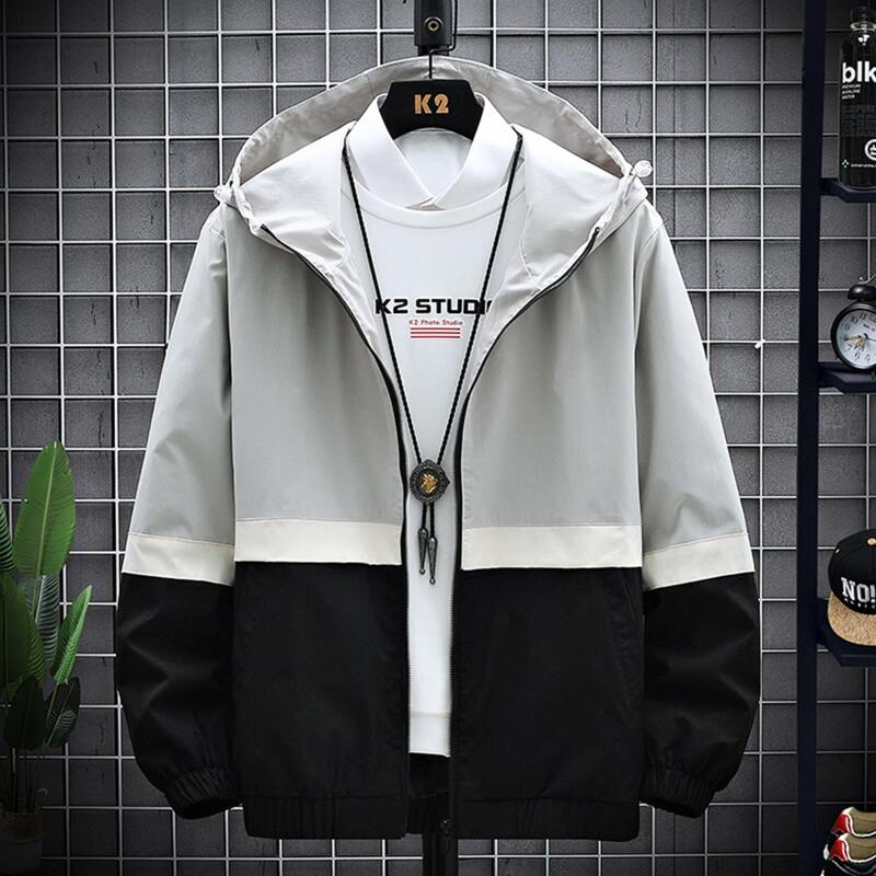 

Guys Colorblock Hooded Zip Up Jacket, Multicolor