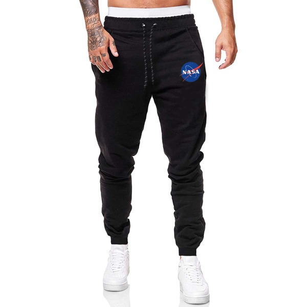

Guys Letter Graphic Drawstring Sweatpants, Black