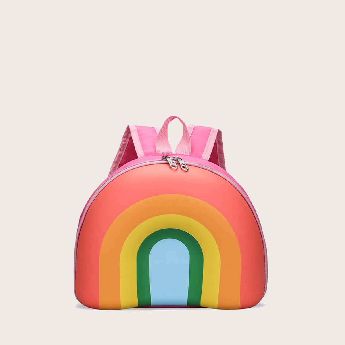 

Rainbow Striped Pattern Backpack, Multicolor