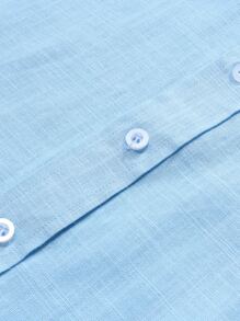 Manfinity RSRT Men Stand Neck Button Up Shirt - Baby Blue - View 5