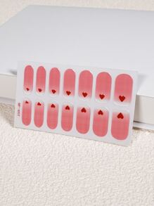 1sheet Ombre Heart Pattern Nail Art Sticker & 1pc Nail File