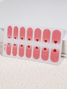 1sheet Ombre Heart Pattern Nail Art Sticker & 1pc Nail File