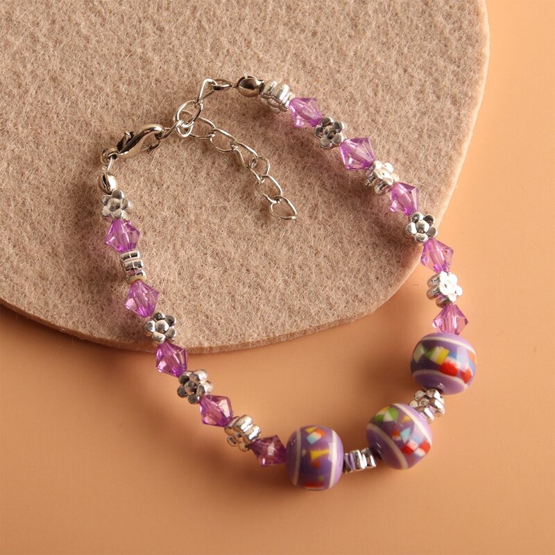 

Floral Beaded Bracelet, Purple