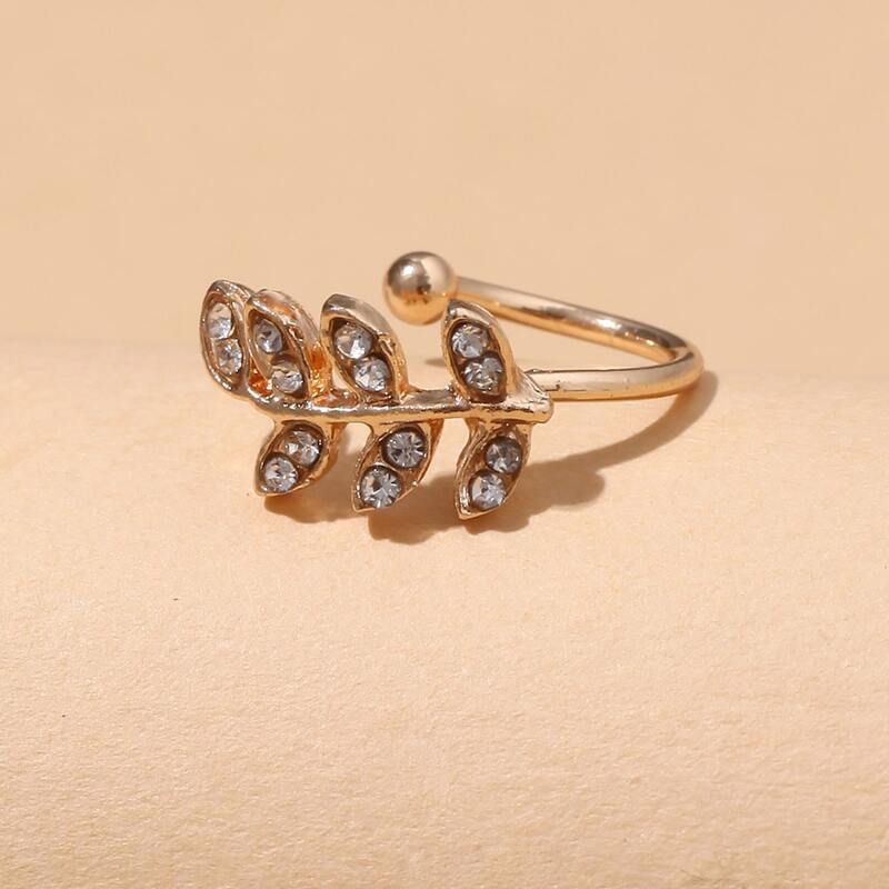 

1pc Rhinestone Ear Cuff, Gold