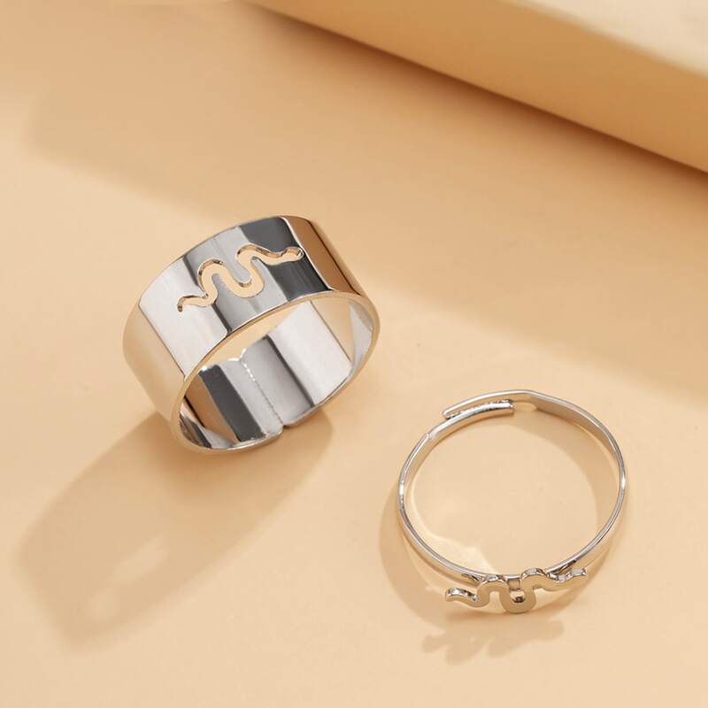 2pcs Serpentine Ring, Silver
