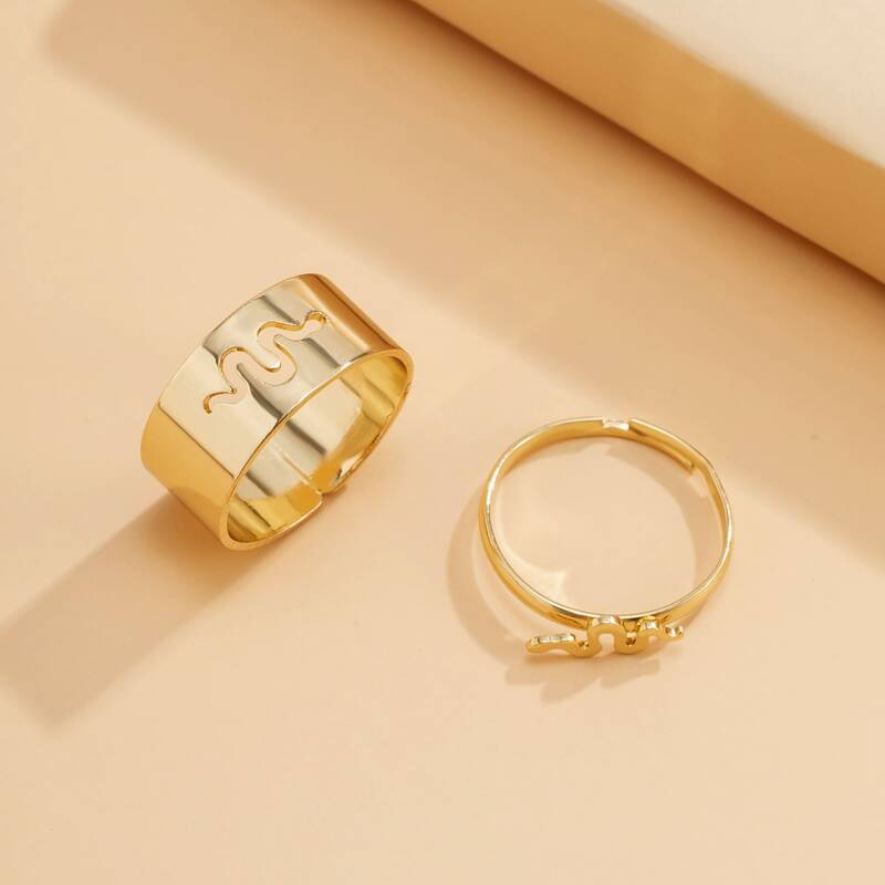 

2pcs Serpentine Ring, Gold
