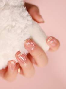 1張愛心圖案美甲貼紙和1入組指甲銼