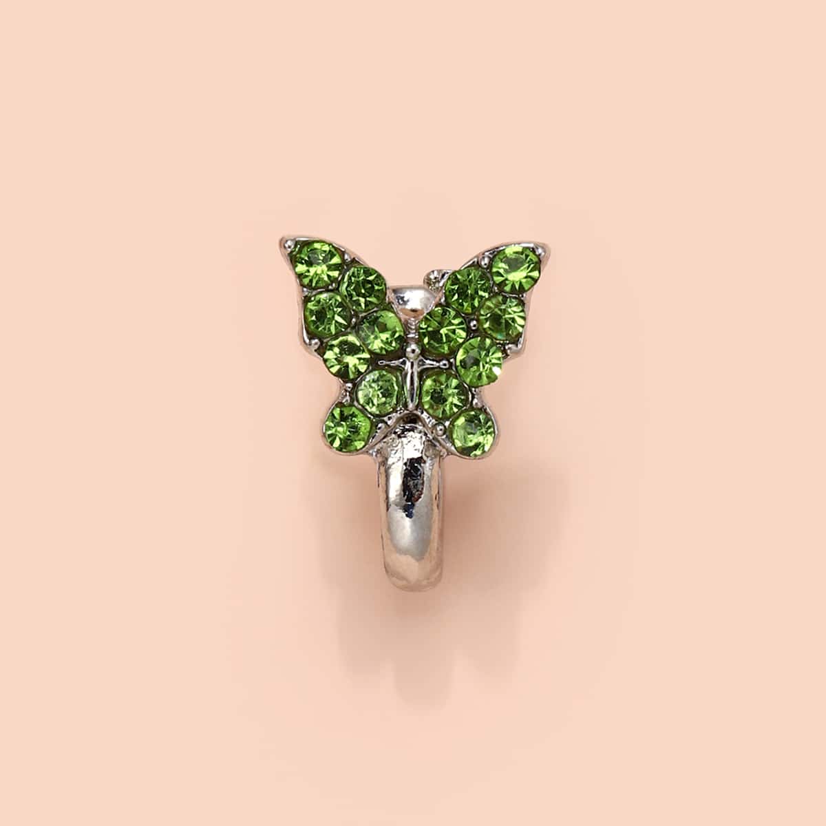 

Butterfly Decor Nose Ring, Green