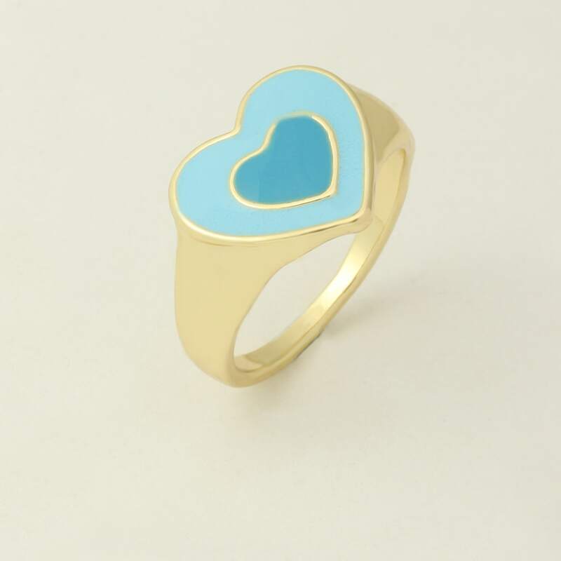 

Heart Design Ring, Blue