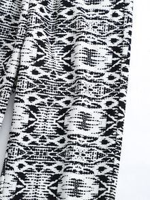 女孩滿版印花彈性腰帶長褲 - 黑與白 - 查看 5