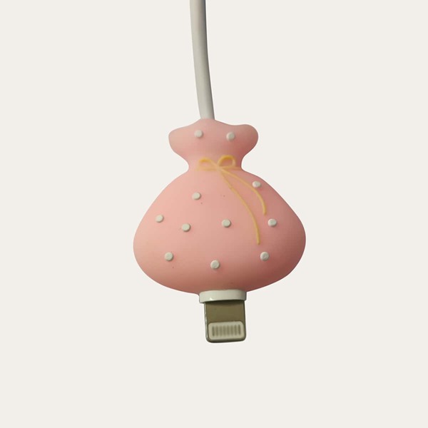

Cartoon Shaped Data Cable Protector, Pink
