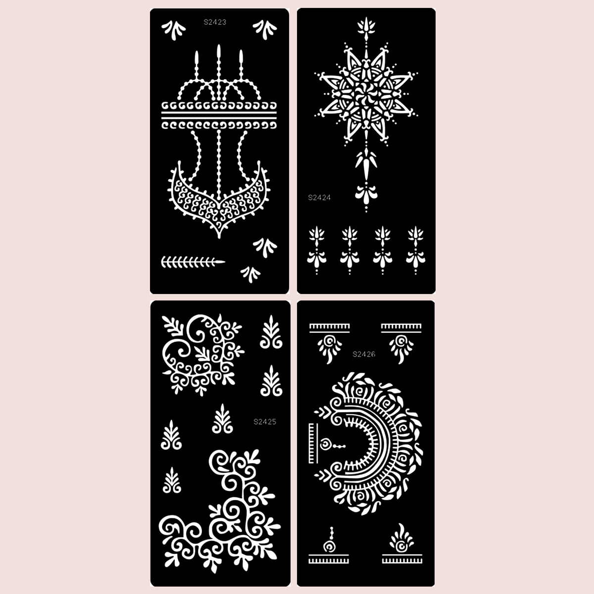 

4sheets Graphic Tattoo Stencil, Black