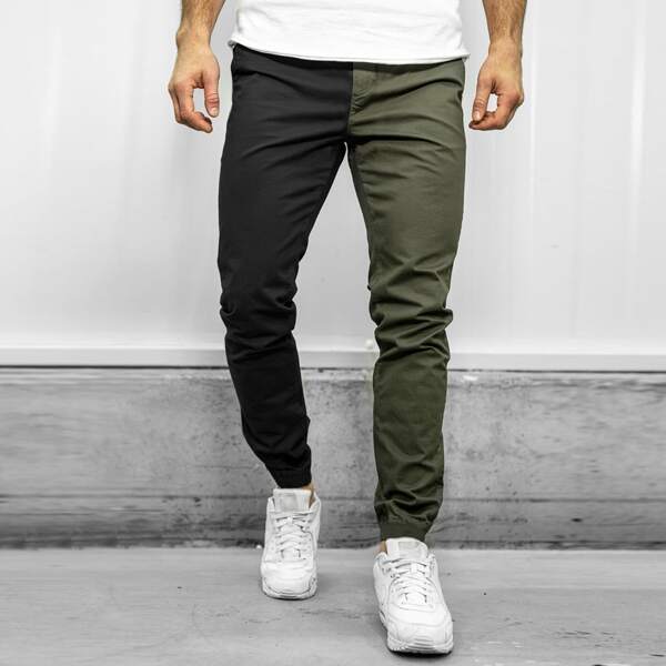 

Men Colorblock Carrot Pants, Multicolor